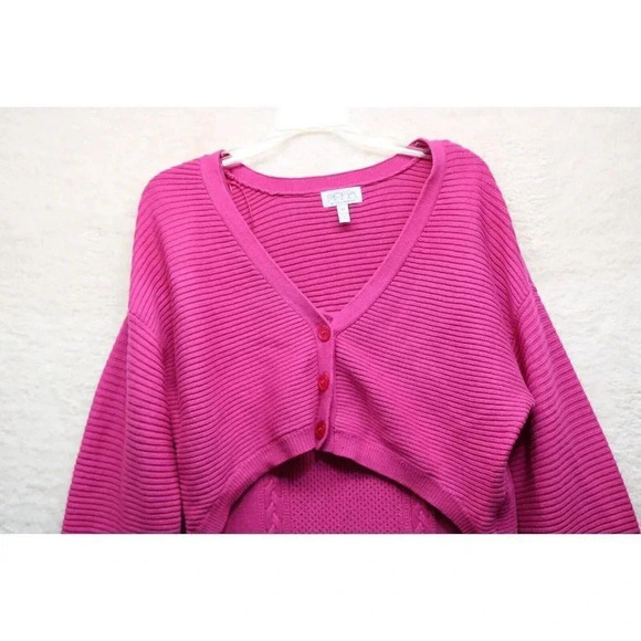 Sofia Jeans by Sofia Vergara Tank Sweater Dress & Cardigan Set-Size XL - Picture 2 of 9